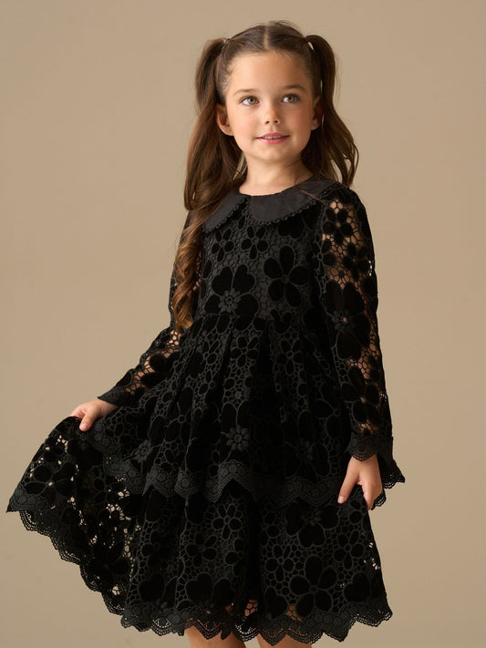 Angel & Rocket Black Mavea Velvet Lace Dress image 1