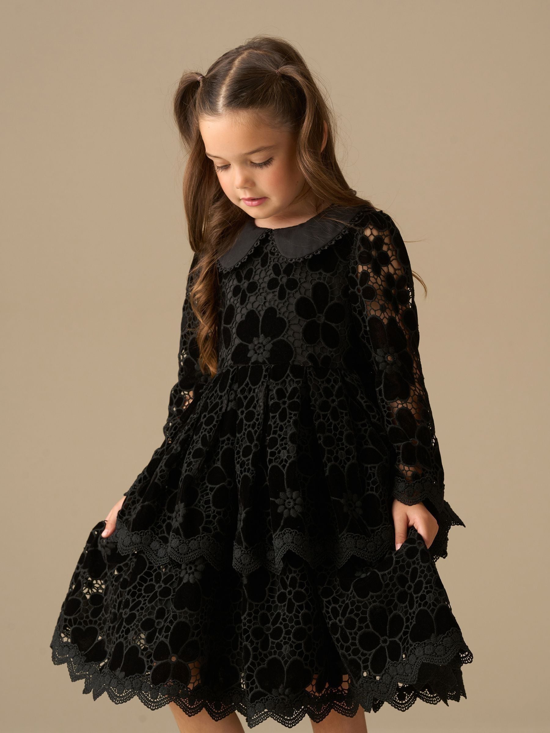 Angel & Rocket Black Mavea Velvet Lace Dress image 5