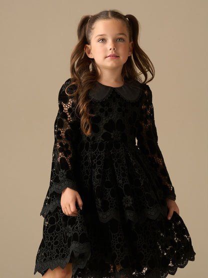 Angel & Rocket Black Mavea Velvet Lace Dress image 6