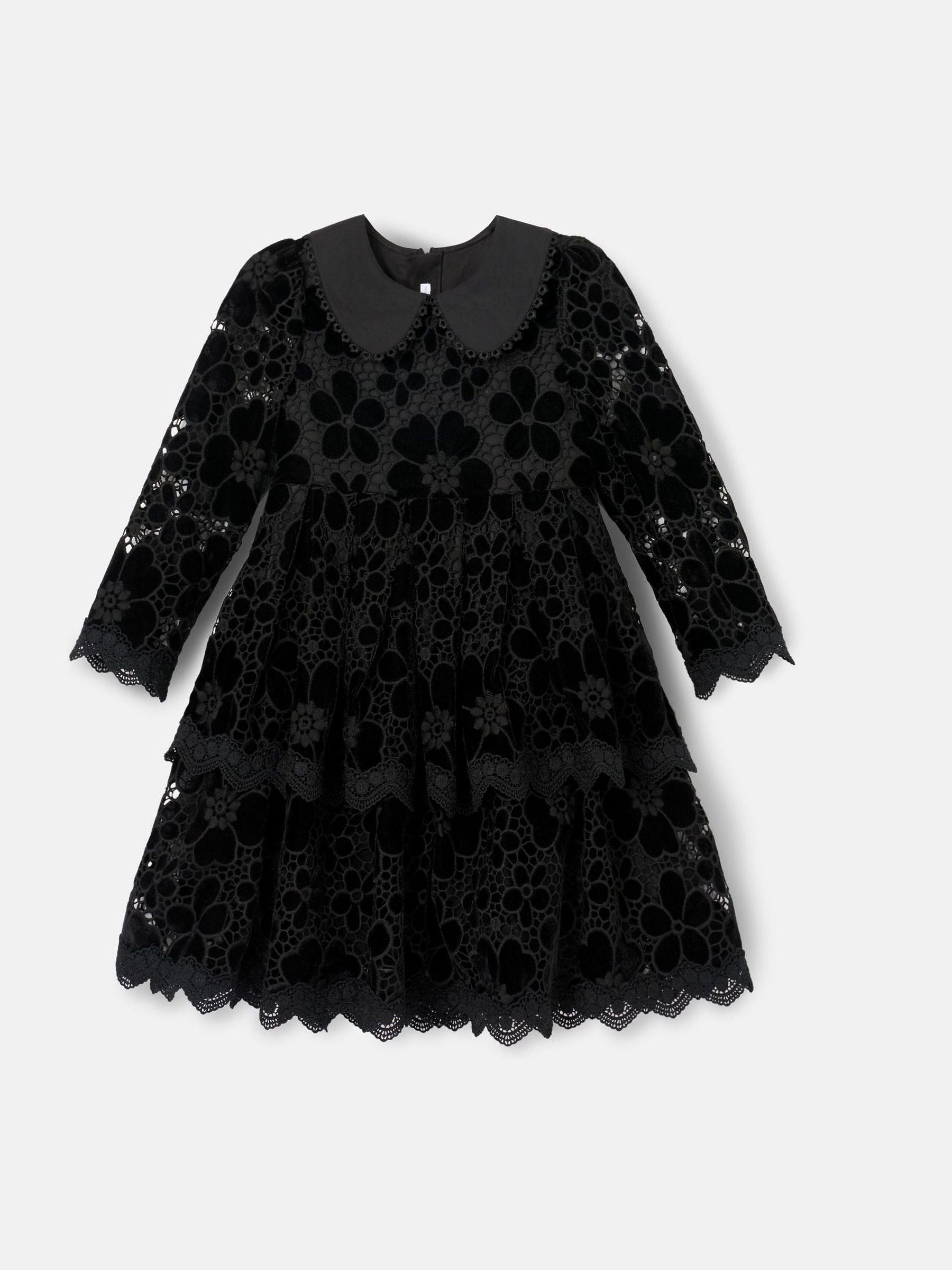 Angel & Rocket Black Mavea Velvet Lace Dress image 7