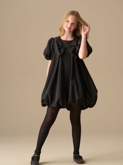 Angel & Rocket Black Nadia Puffball Bow Collar Dress image 2