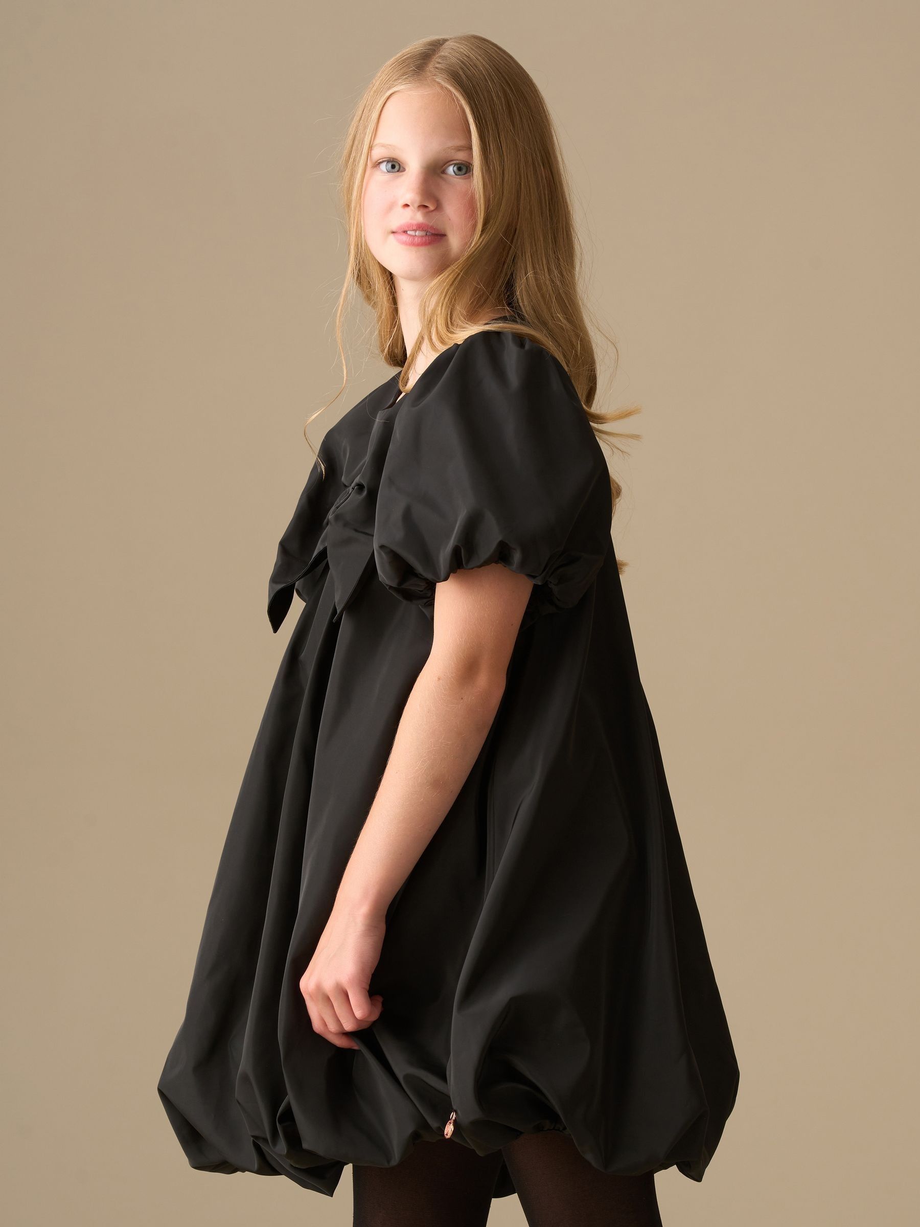 Angel & Rocket Black Nadia Puffball Bow Collar Dress image 3