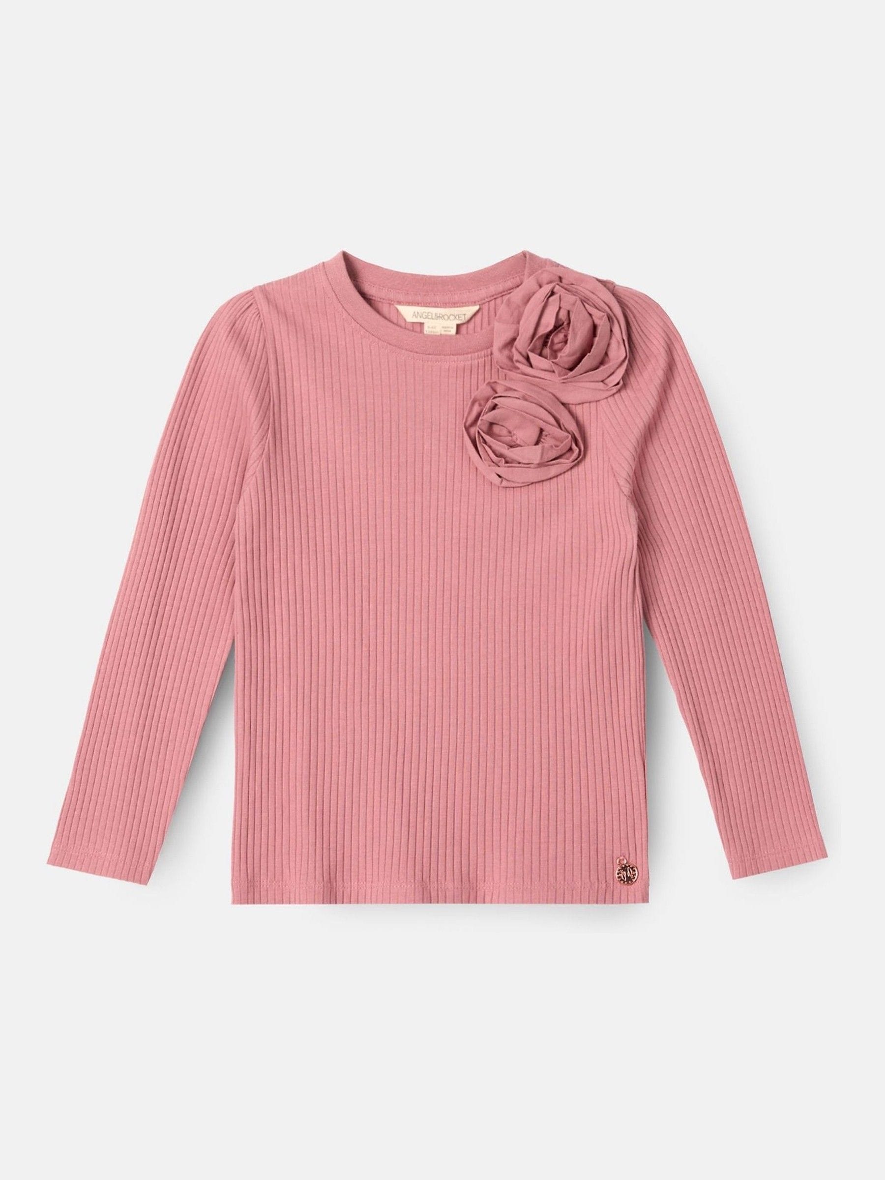 Dsiney Kidz - Angel & Rocket Pink Lizzy Corsage Rib Long Sleeves Top image 4
