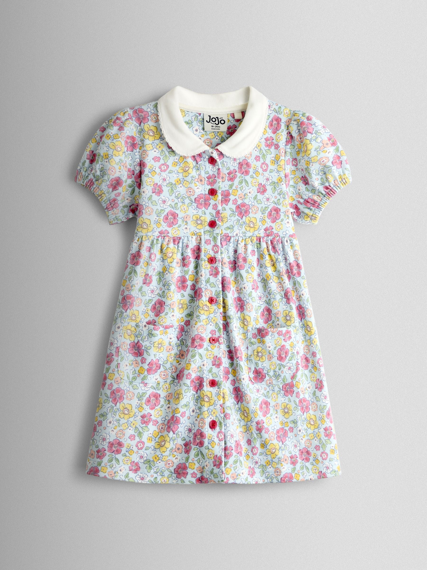 JoJo Maman Bébé Blue Pet In Pocket Button Down Dress image 1