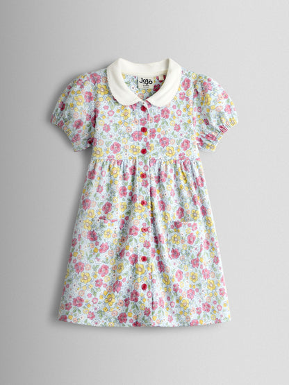 JoJo Maman Bébé Blue Pet In Pocket Button Down Dress image 1
