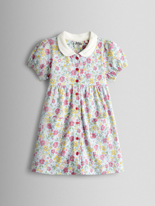 JoJo Maman Bébé Blue Pet In Pocket Button Down Dress image 1