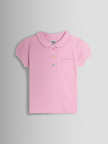 Dsiney Kidz - JoJo Maman Bébé Pink Pretty Polo Shirt image 1