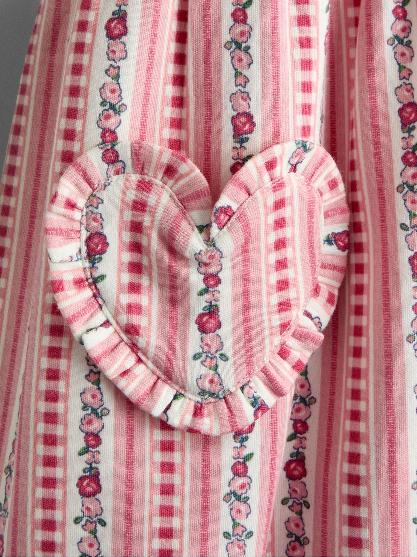 Dsiney Kidz - JoJo Maman Bébé Pink Floral Frill Collar Heart Pockets Dress image 4