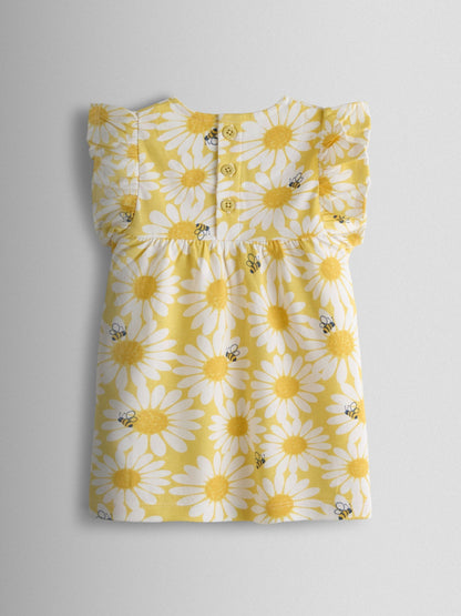 Dsiney Kidz - JoJo Maman Bébé Yellow Daisy 2-Pack Frill Sleeve T-shirt image 5
