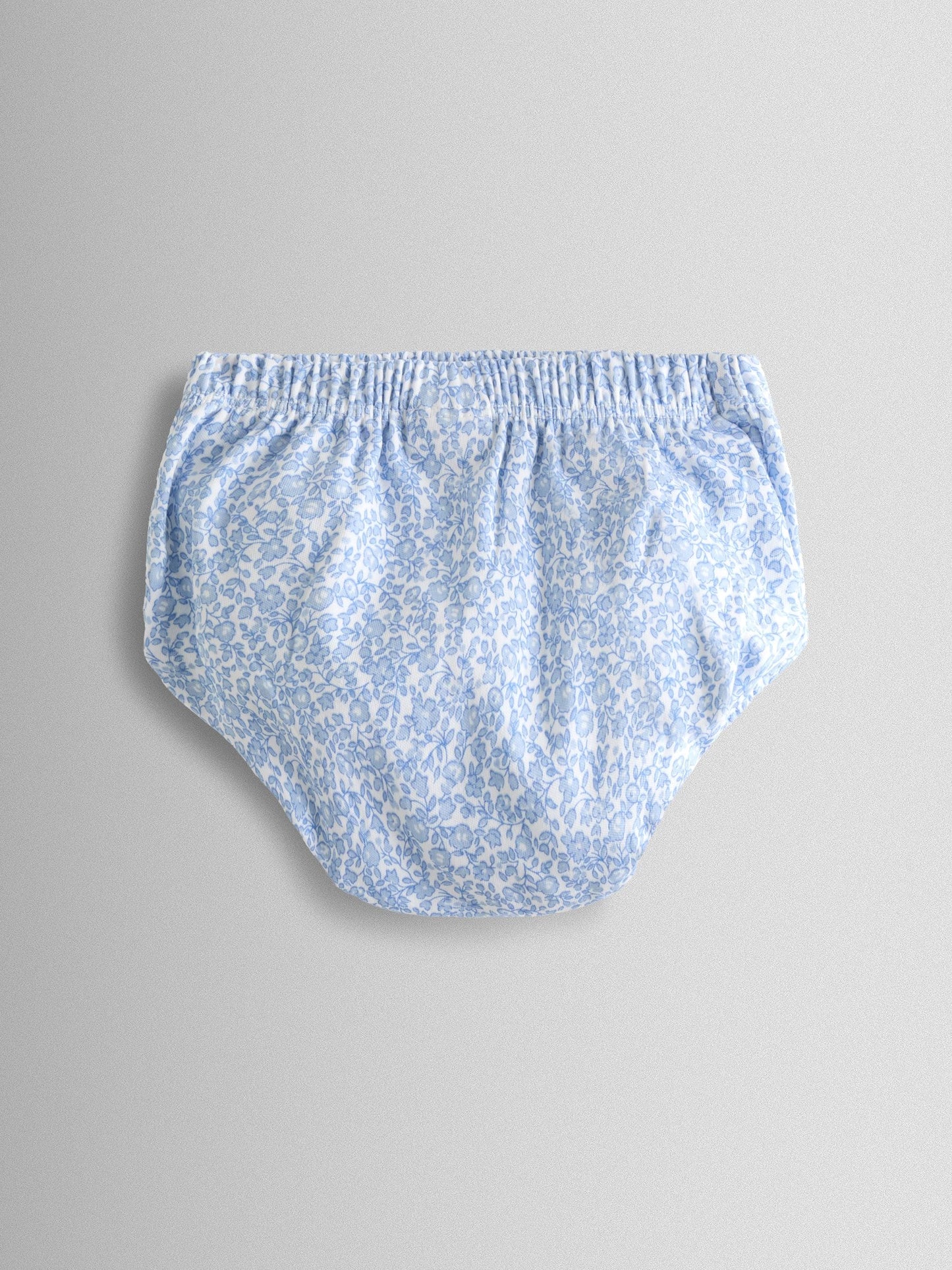 JoJo Maman Bébé Blue Ditsy Floral Collared Smocked Baby Dress image 4