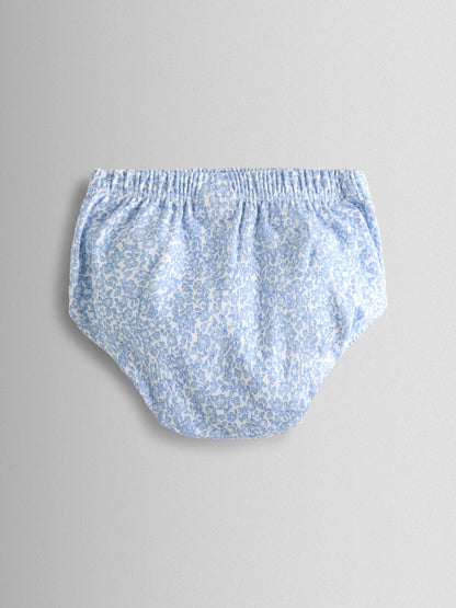 JoJo Maman Bébé Blue Ditsy Floral Collared Smocked Baby Dress image 4