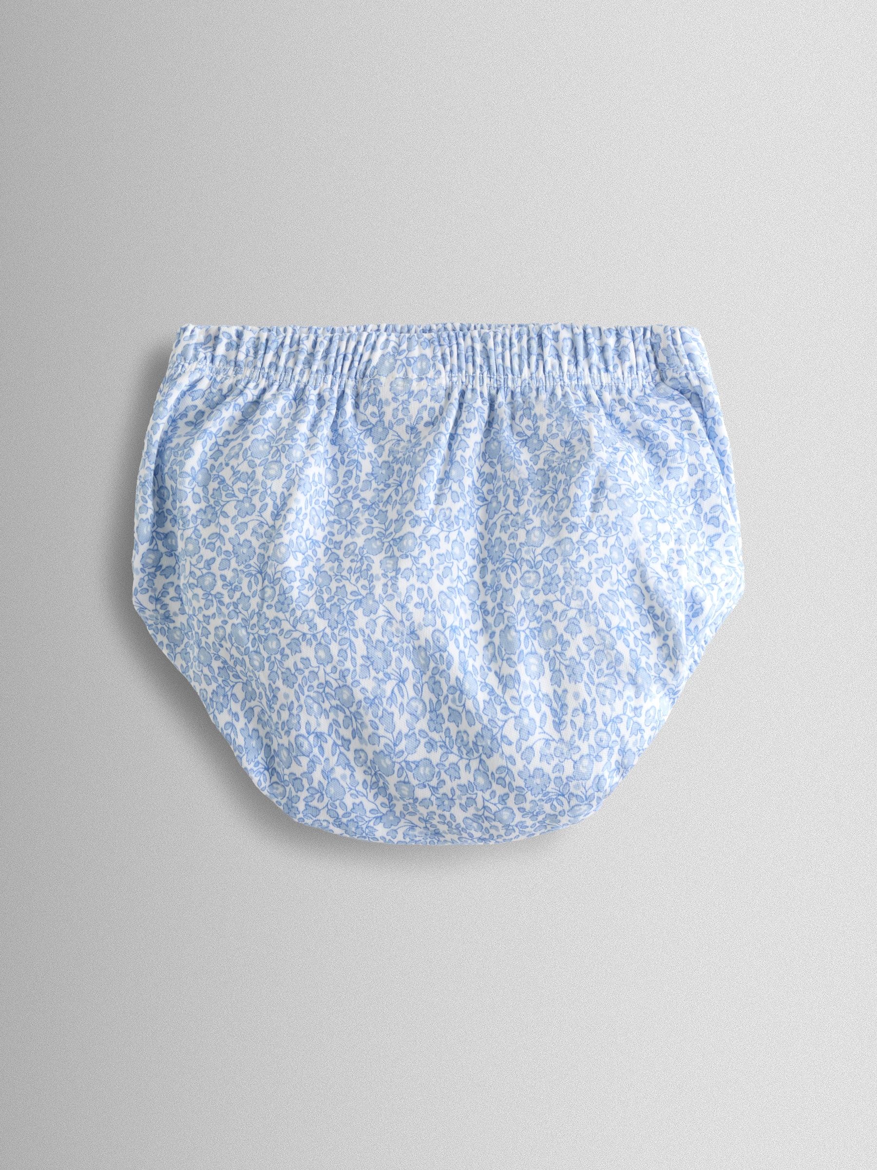 JoJo Maman Bébé Blue Ditsy Floral Collared Smocked Baby Dress image 5