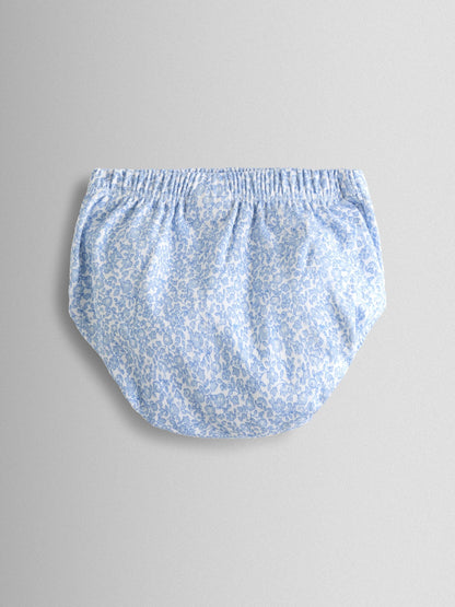 JoJo Maman Bébé Blue Ditsy Floral Collared Smocked Baby Dress image 5