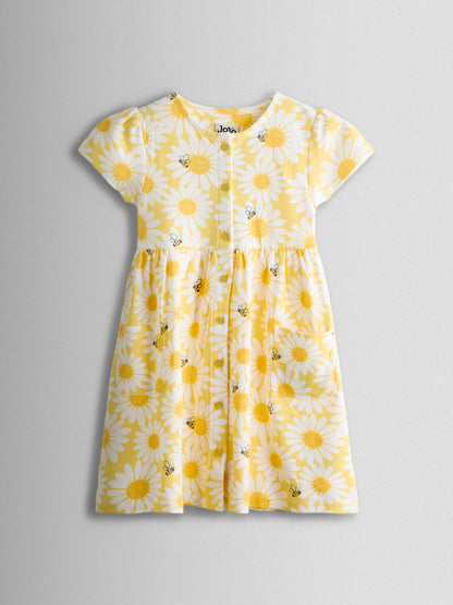 JoJo Maman Bébé Yellow Button Down Pet In Pocket Dress image 1
