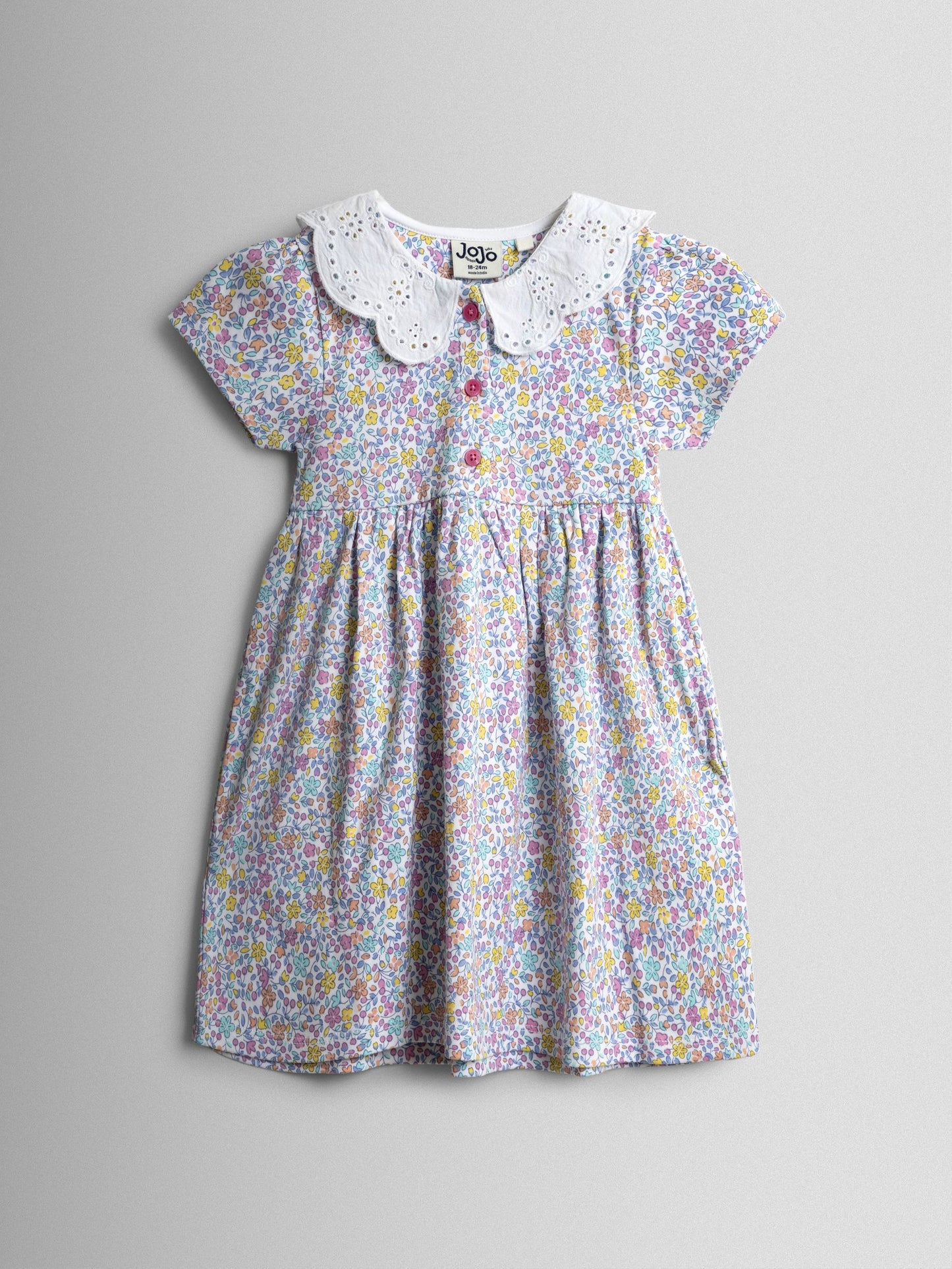JoJo Maman Bébé Cream Ditsy Frill Collar Bunny Pet In Pocket image 1