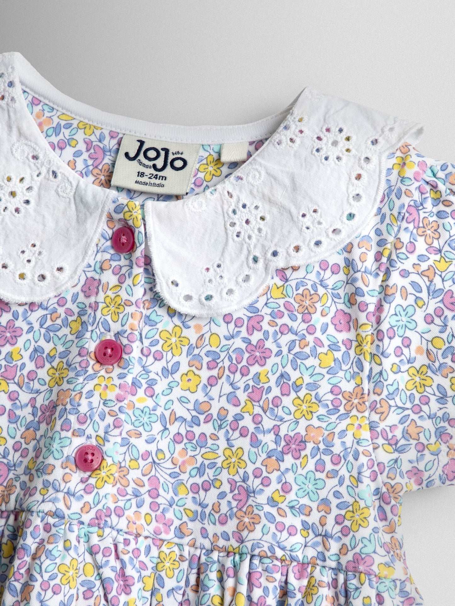 JoJo Maman Bébé Cream Ditsy Frill Collar Bunny Pet In Pocket image 3