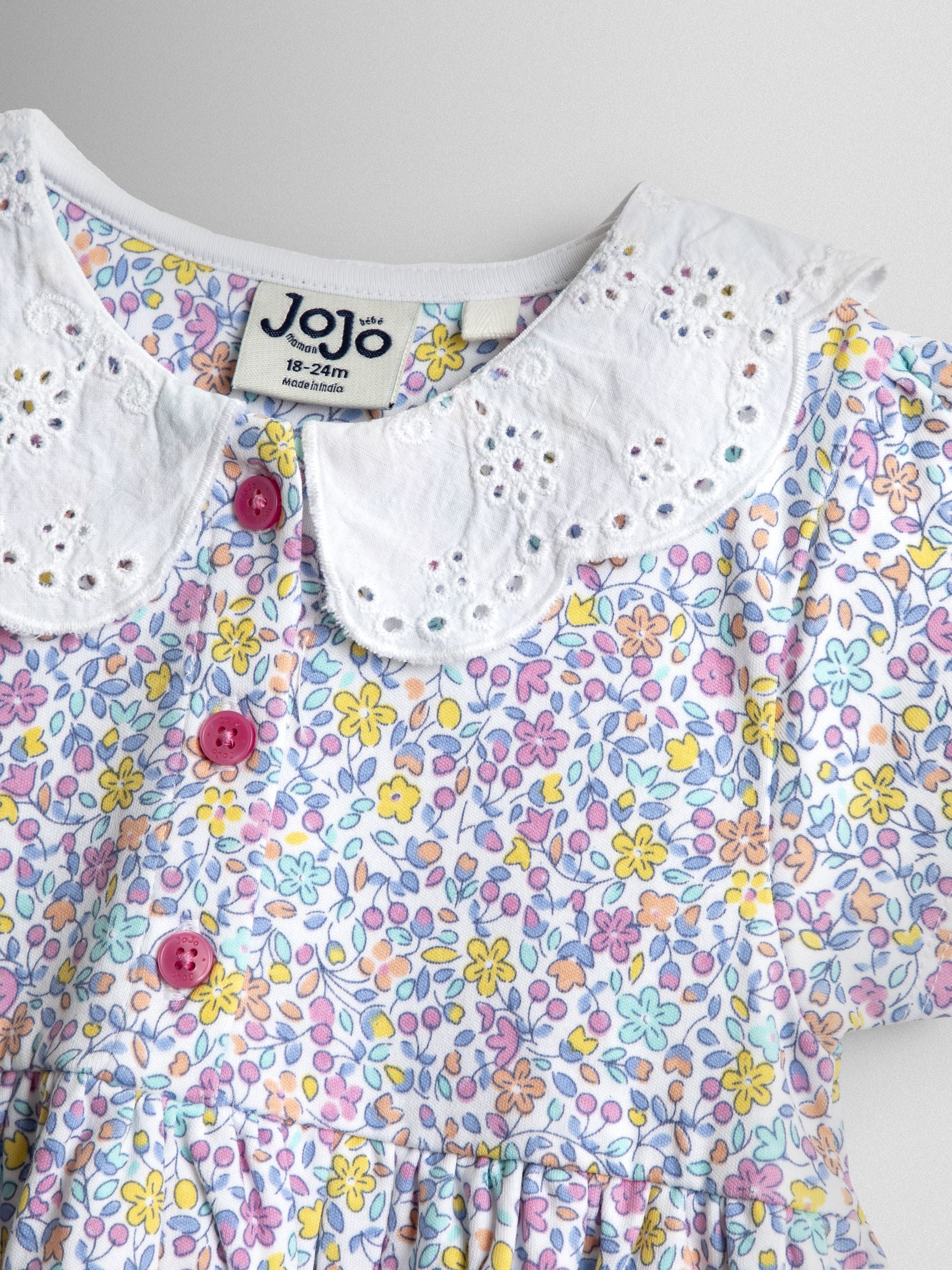 JoJo Maman Bébé Cream Ditsy Frill Collar Bunny Pet In Pocket image 3