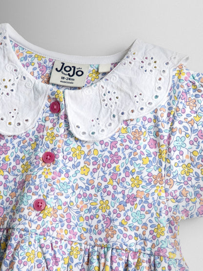JoJo Maman Bébé Cream Ditsy Frill Collar Bunny Pet In Pocket image 3