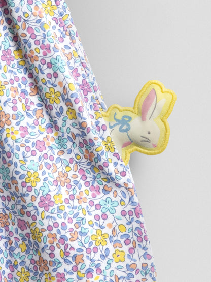 JoJo Maman Bébé Cream Ditsy Frill Collar Bunny Pet In Pocket image 4