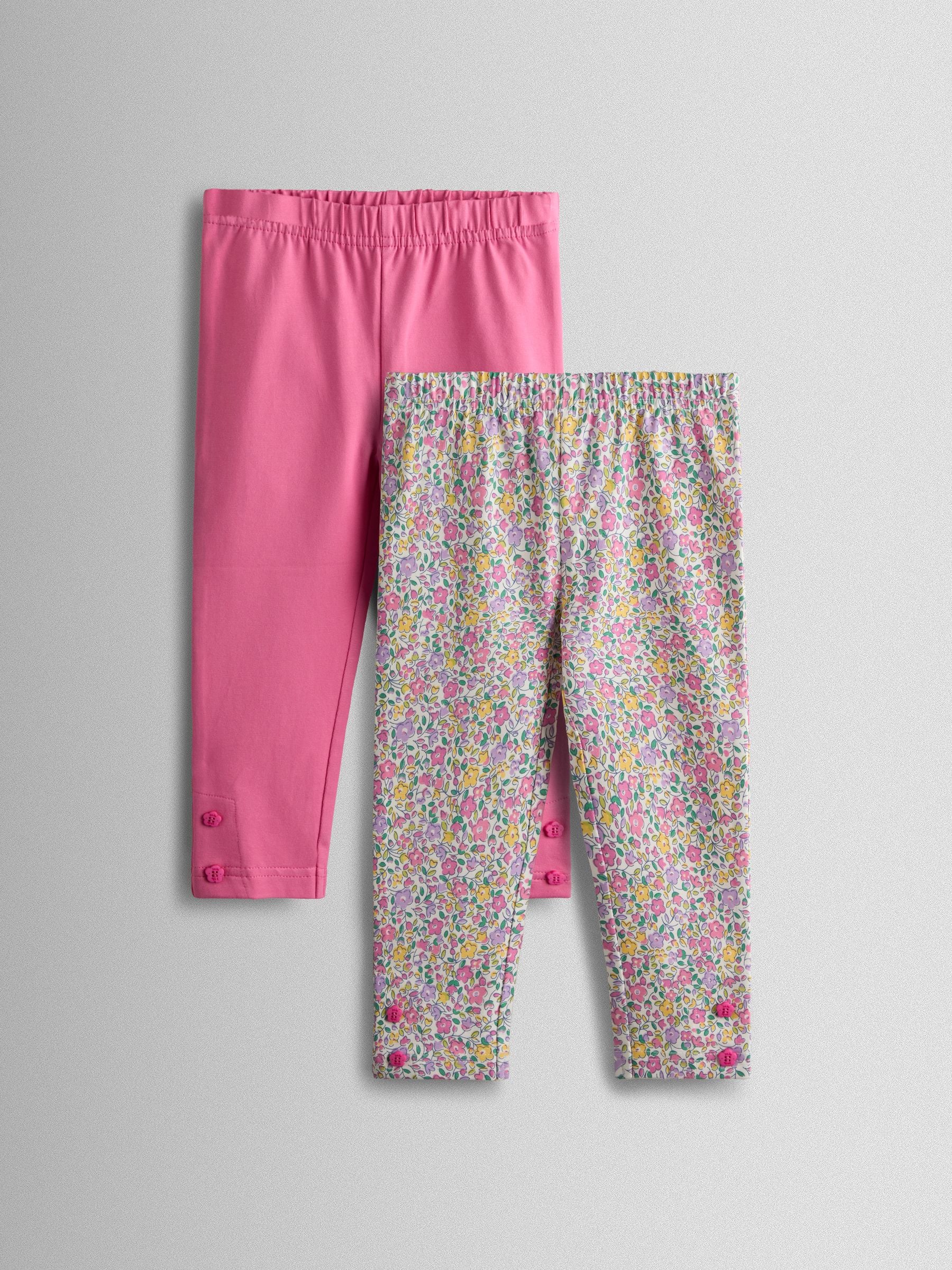 JoJo Maman Bébé Pink 2-Pack Leggings image 1