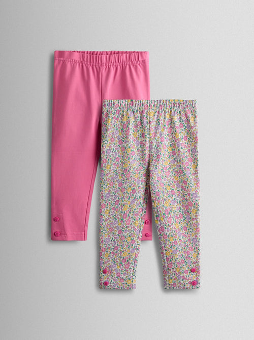 JoJo Maman Bébé Pink 2-Pack Leggings image 1