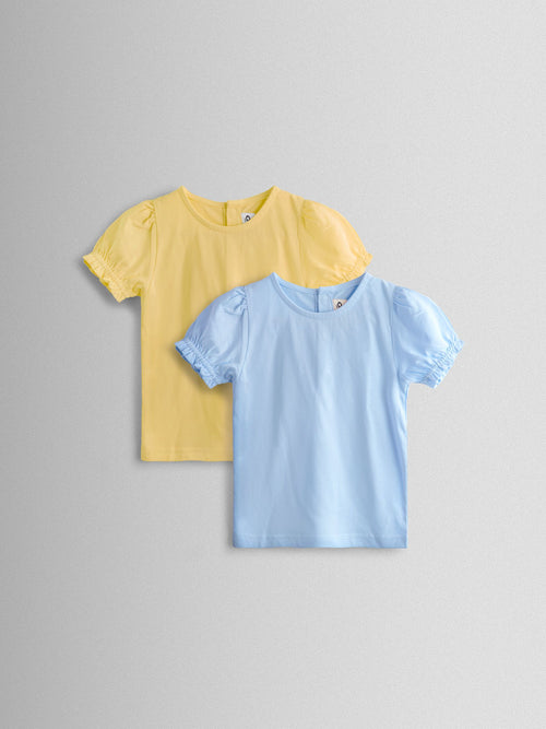 JoJo Maman Bébé Yellow 2-Pack Pretty T-Shirts image 1