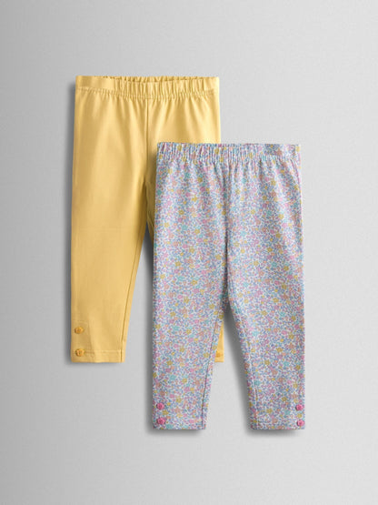 JoJo Maman Bébé Yellow 2-Pack Leggings image 1