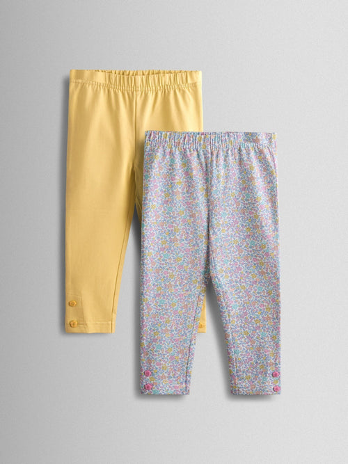 JoJo Maman Bébé Yellow 2-Pack Leggings image 1