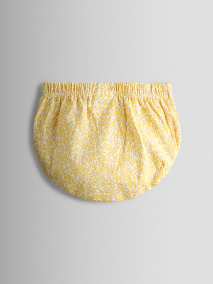 JoJo Maman Bébé Yellow Ditsy Scallop Collar Smocked Dress image 5