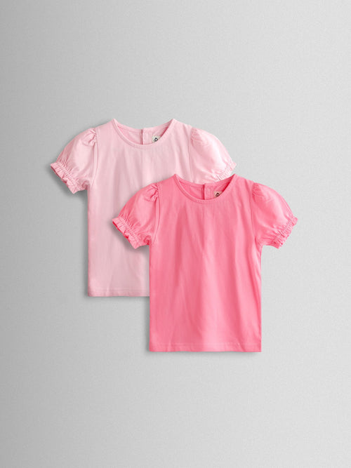 JoJo Maman Bébé Pink 2-Pack Pretty T-Shirts image 1