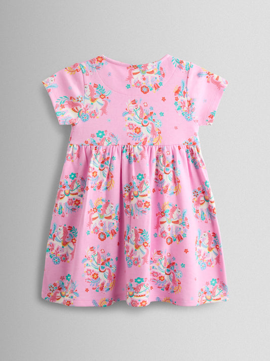 JoJo Maman Bébé Pink Button Down Pet In Pocket Dress image 2