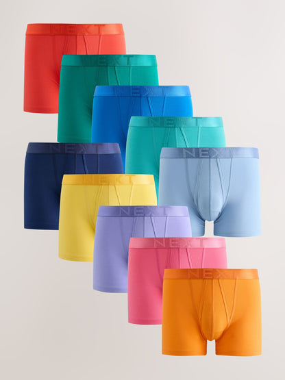 Dsiney Kidz - Bright Yellow/ Pink/ Blue 10 pack A-Front Cotton Rich Boxers image 1