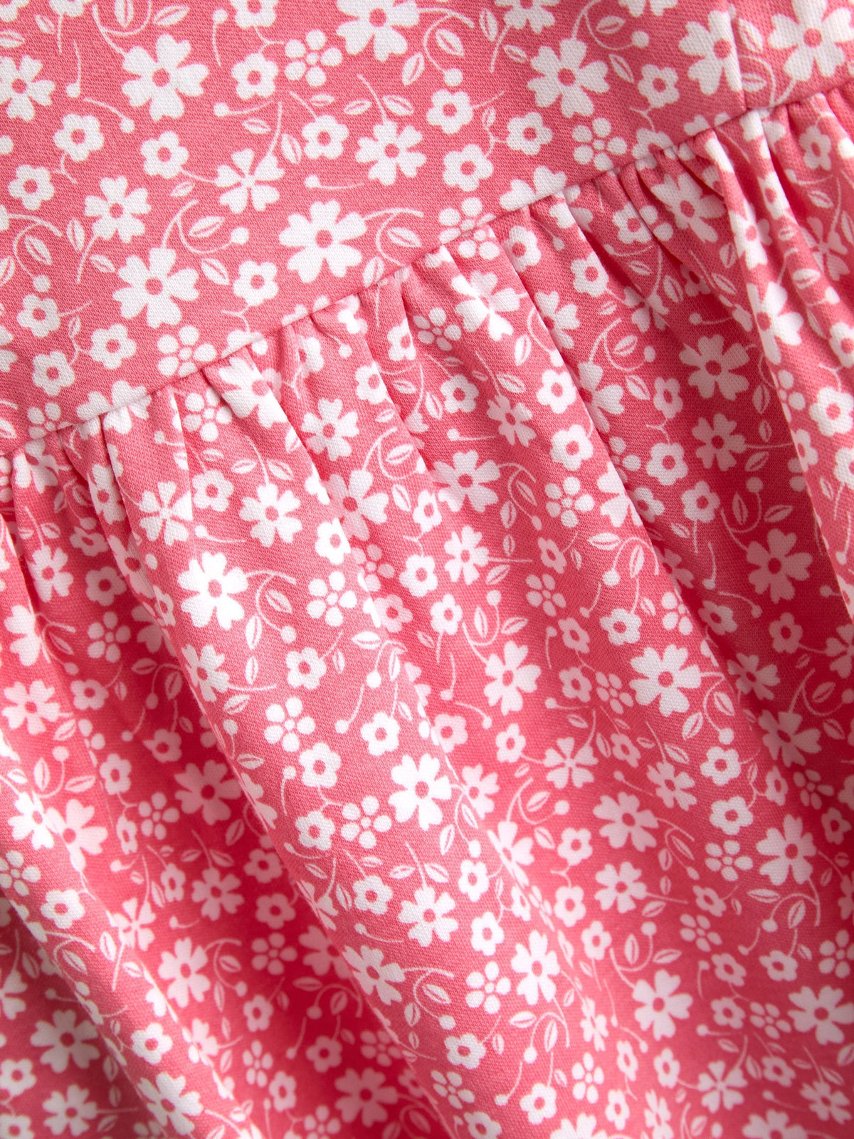 Dsiney Kidz - JoJo Maman Bébé Coral Pink Ditsy Floral Ruffle Sleeve Dress image 4