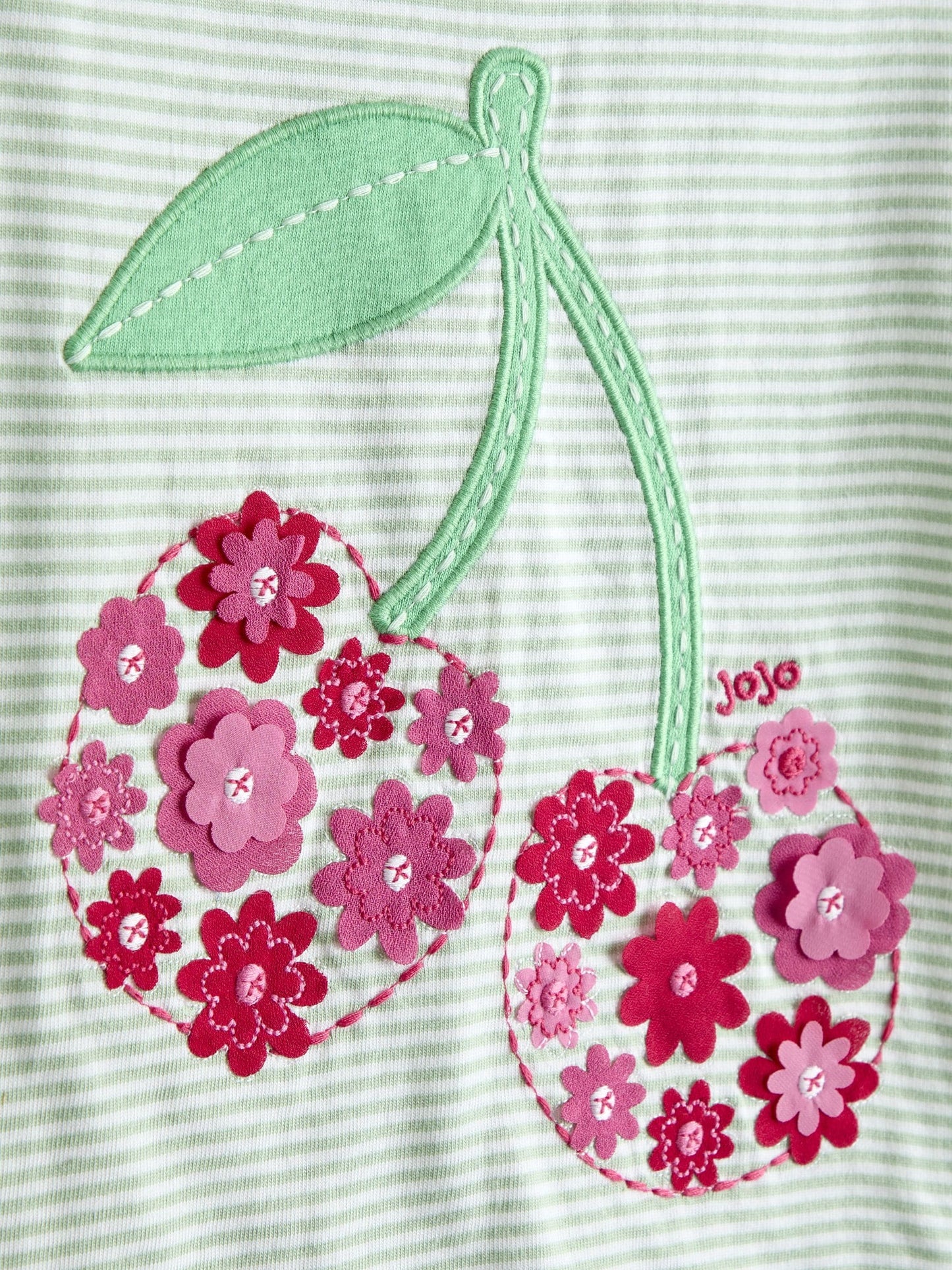 Dsiney Kidz - JoJo Maman Bébé Green Appliqué Frill Shoulder T-Shirt image 3