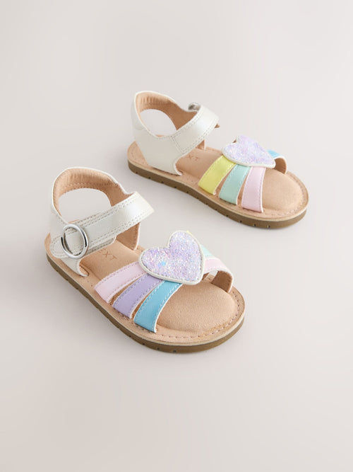 Dsiney Kidz - Multi Pastel Standard Fit (F) Heart Occasion Sandals image 1