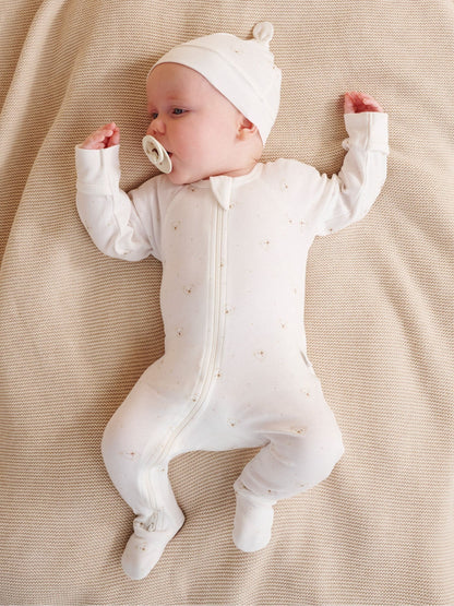 Purebaby Natural Zip Growsuit & Hat Set image 5