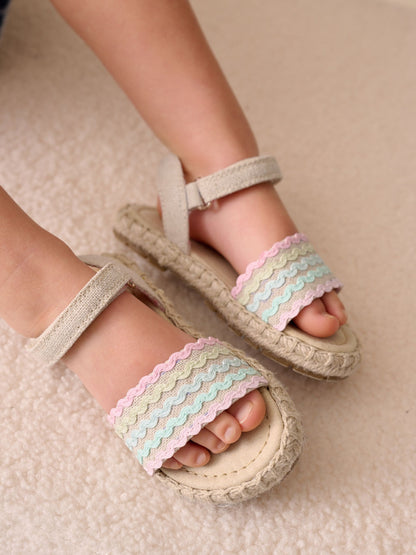 Multi Pastel Ankle Strap Sandals with Touch Fastening image 1