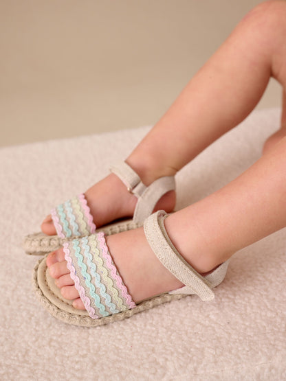 Multi Pastel Ankle Strap Sandals with Touch Fastening image 3