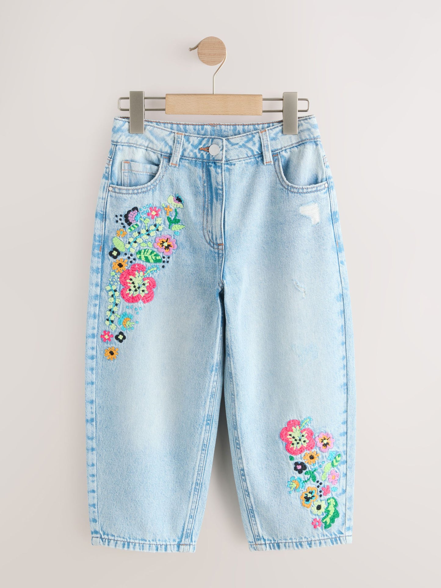 Dsiney Kidz - Fluro Embroidery Barrel Leg Jeans (3-16yrs) image 8