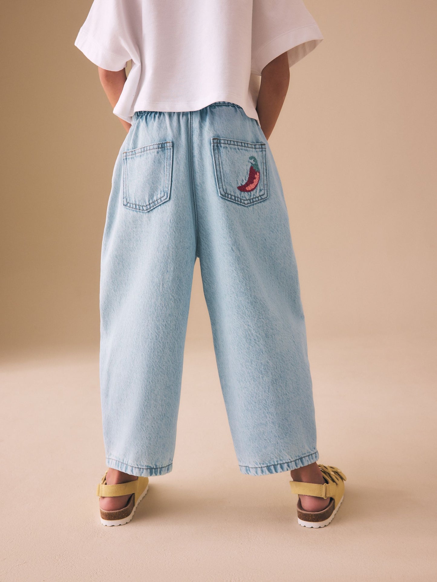 Dsiney Kidz - Fruit Embroidery Barrel Leg Jeans (3-16yrs) image 3