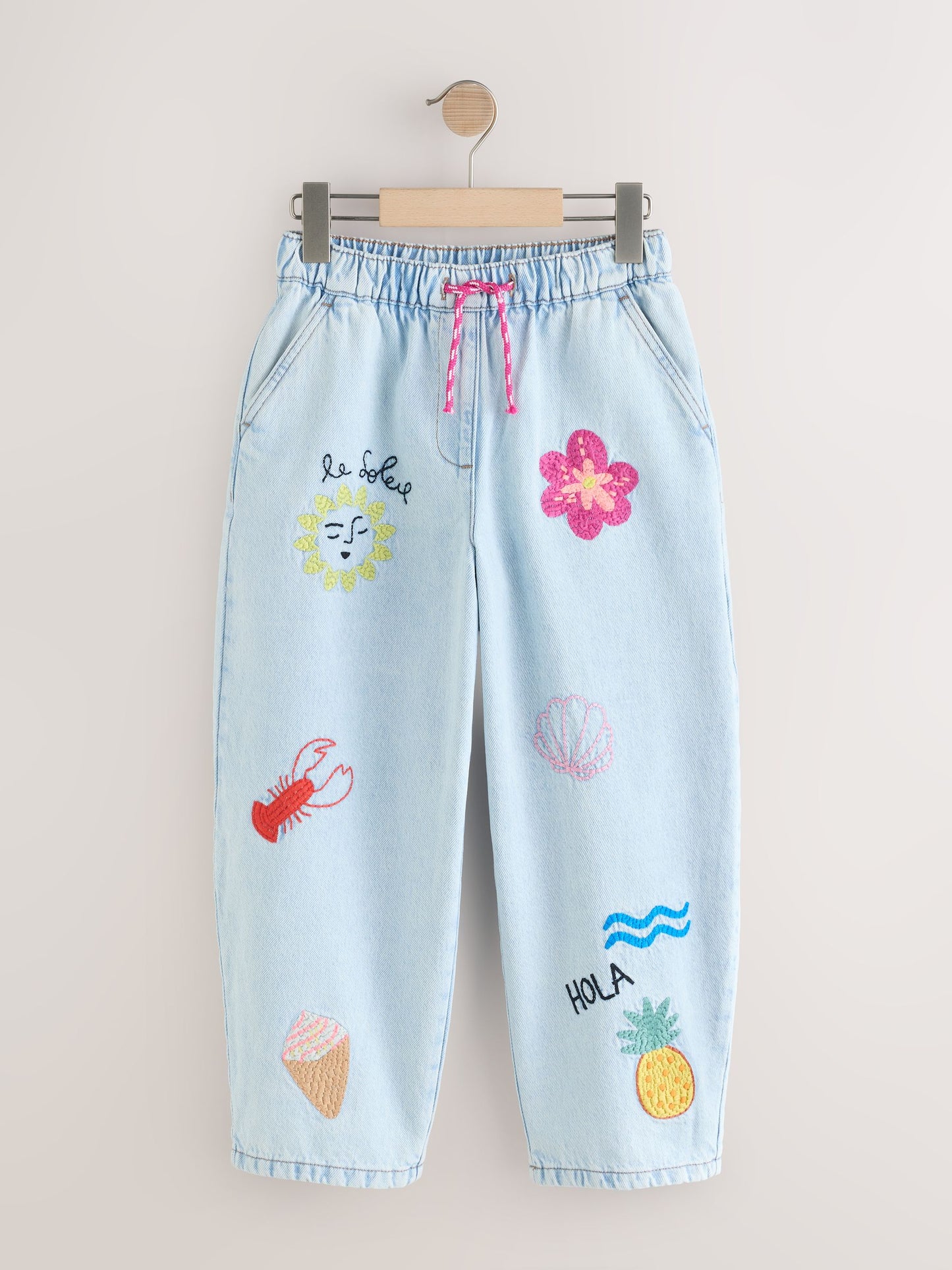 Dsiney Kidz - Fruit Embroidery Barrel Leg Jeans (3-16yrs) image 4