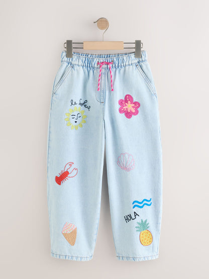 Dsiney Kidz - Fruit Embroidery Barrel Leg Jeans (3-16yrs) image 4