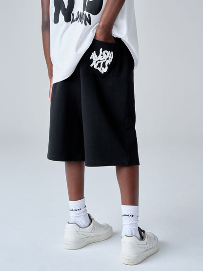 Dsiney Kidz - smALLSAINTS Black Orlando Bermuda Sweat Shorts image 3