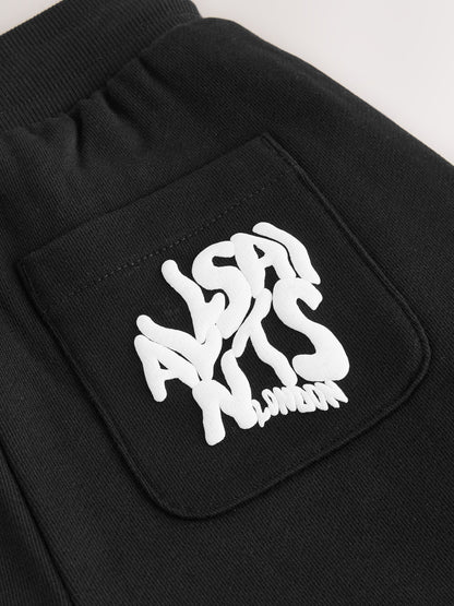 Dsiney Kidz - smALLSAINTS Black Orlando Bermuda Sweat Shorts image 9