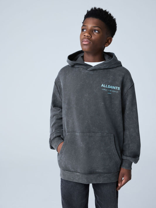 smALLSAINTS Washed Grey Oversized Underground Pullover Hoodie - image 1
