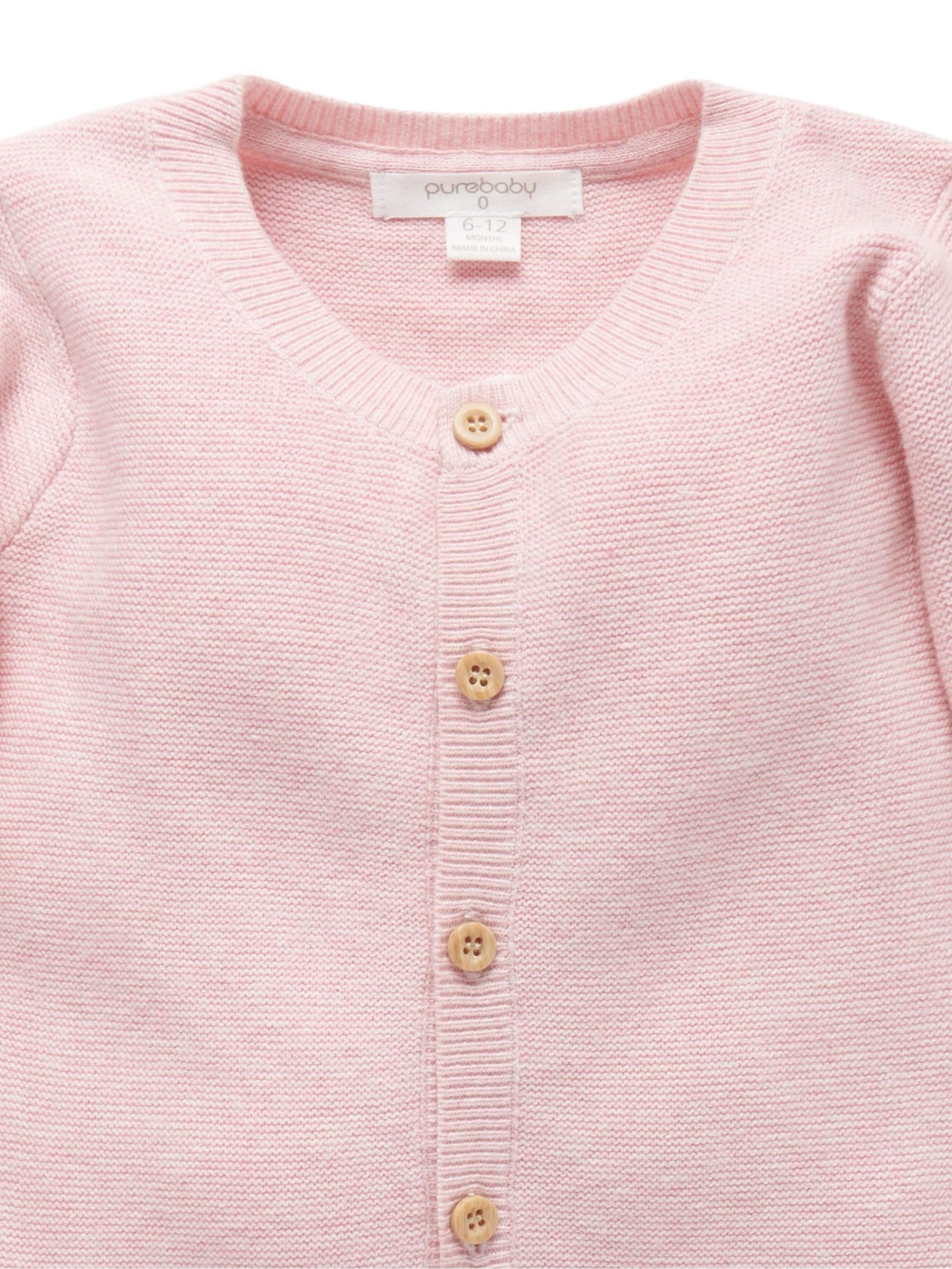 Dsiney Kidz - Purebaby Pink Textured Knit Cardigan image 2