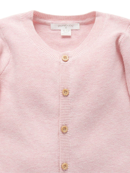 Dsiney Kidz - Purebaby Pink Textured Knit Cardigan image 2