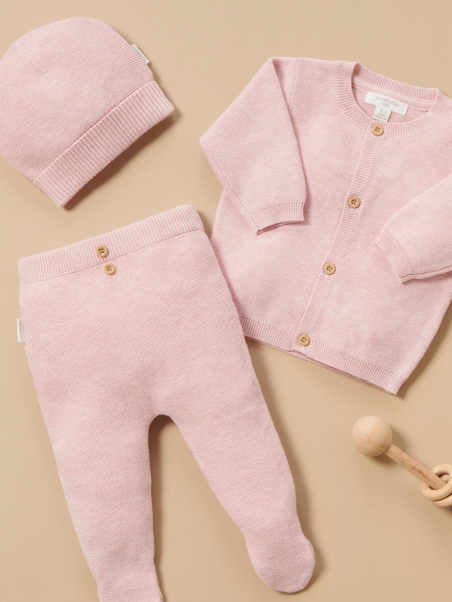 Dsiney Kidz - Purebaby Pink Textured Knit Cardigan image 5