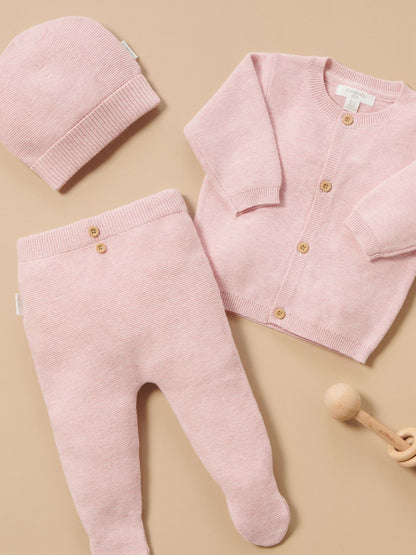 Dsiney Kidz - Purebaby Pink Textured Knit Cardigan image 5