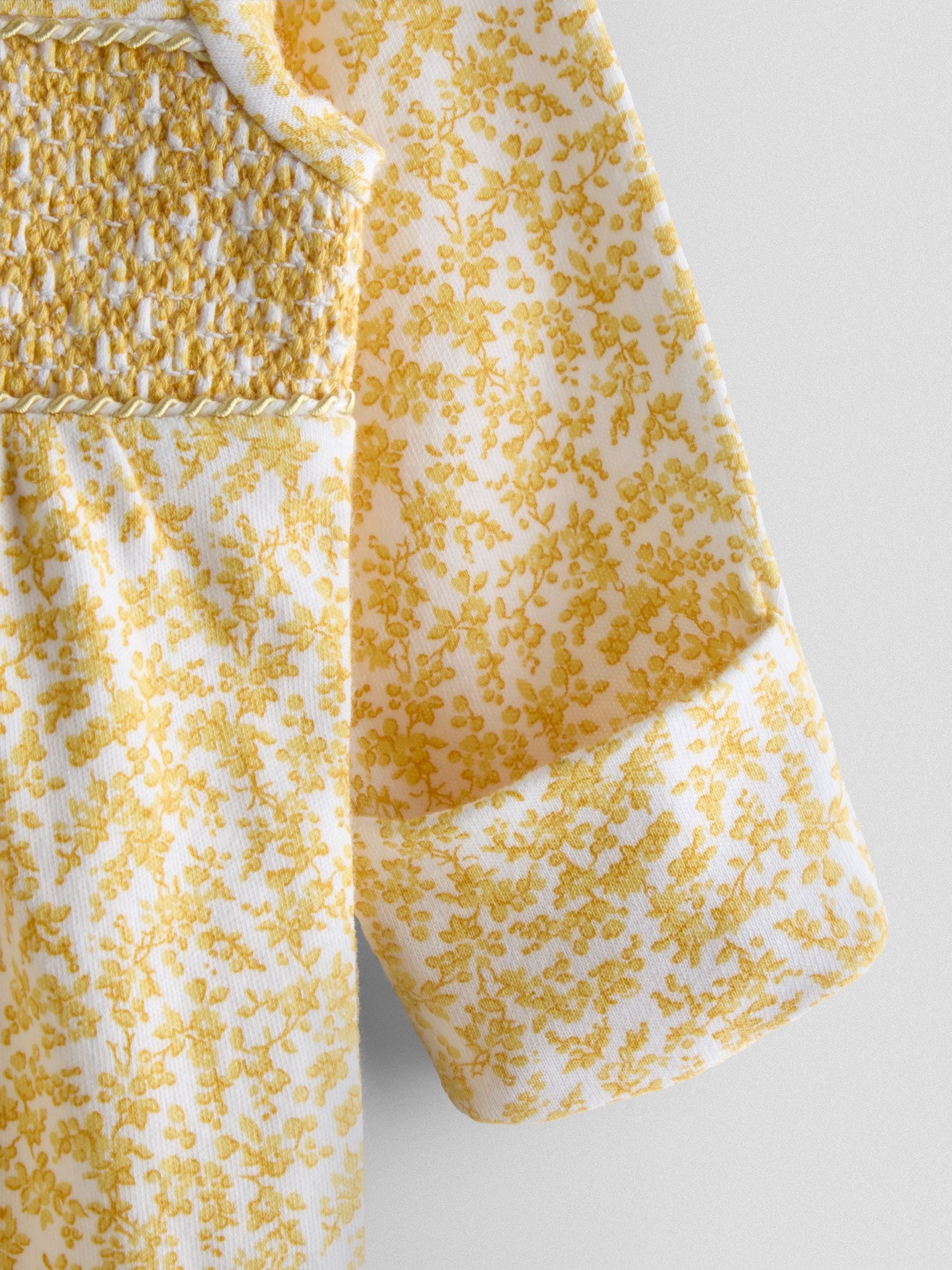 JoJo Maman Bébé Yellow Pretty Appliqué Sleepsuit image 4